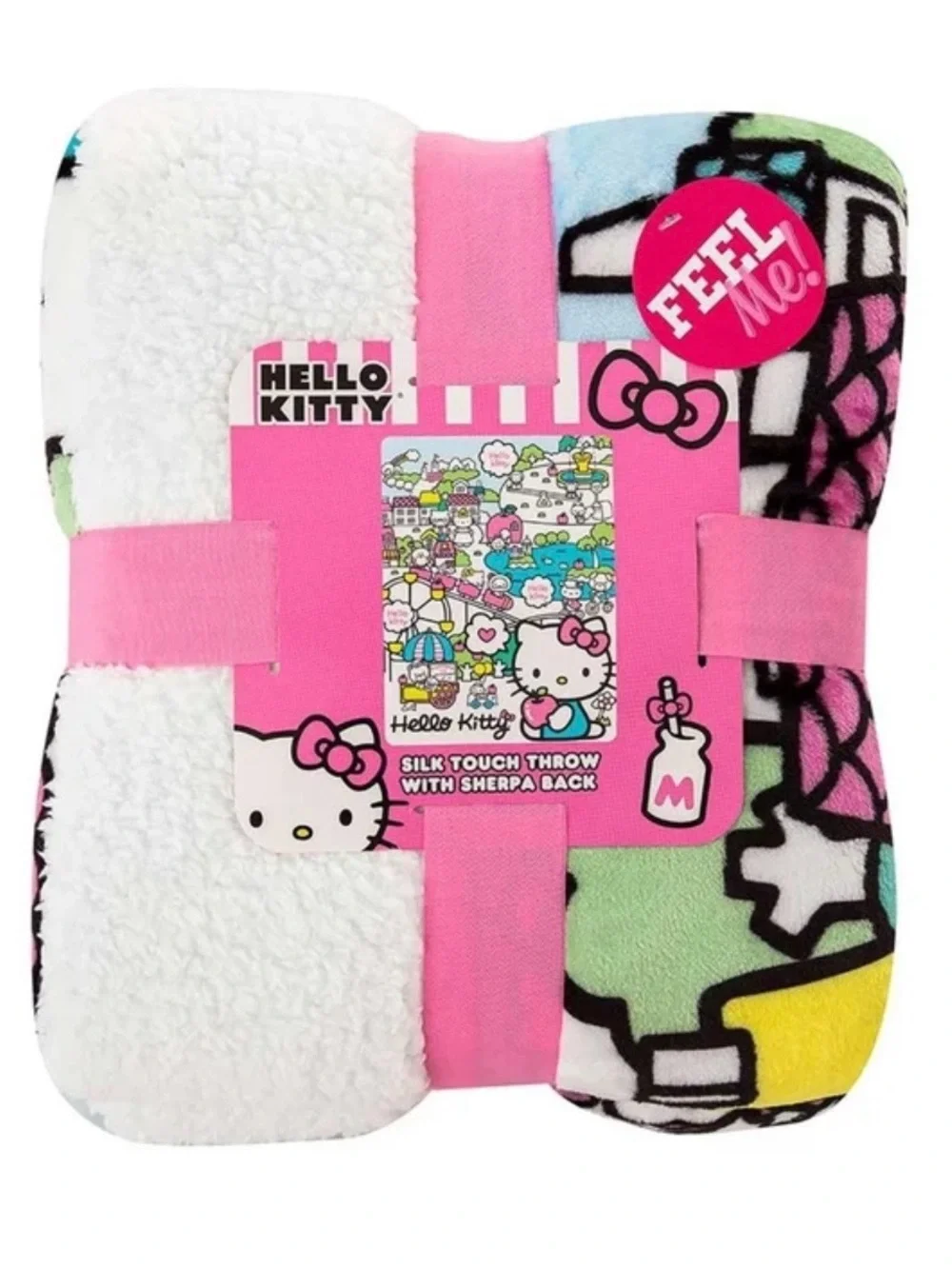 Hello Kitty Pink, Teal & Yellow Party Tablecover - Sanrio